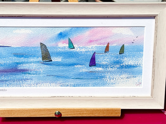 Hayling Island Sunset – Original Framed Watercolour