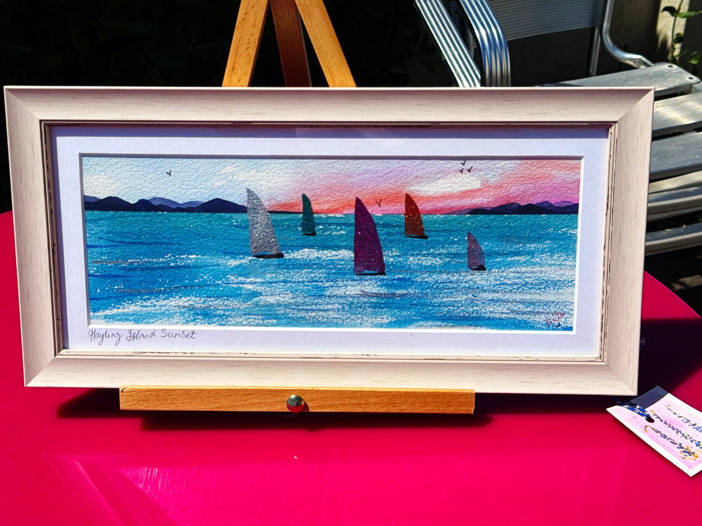Hayling Island Sunset – Original Framed Watercolour